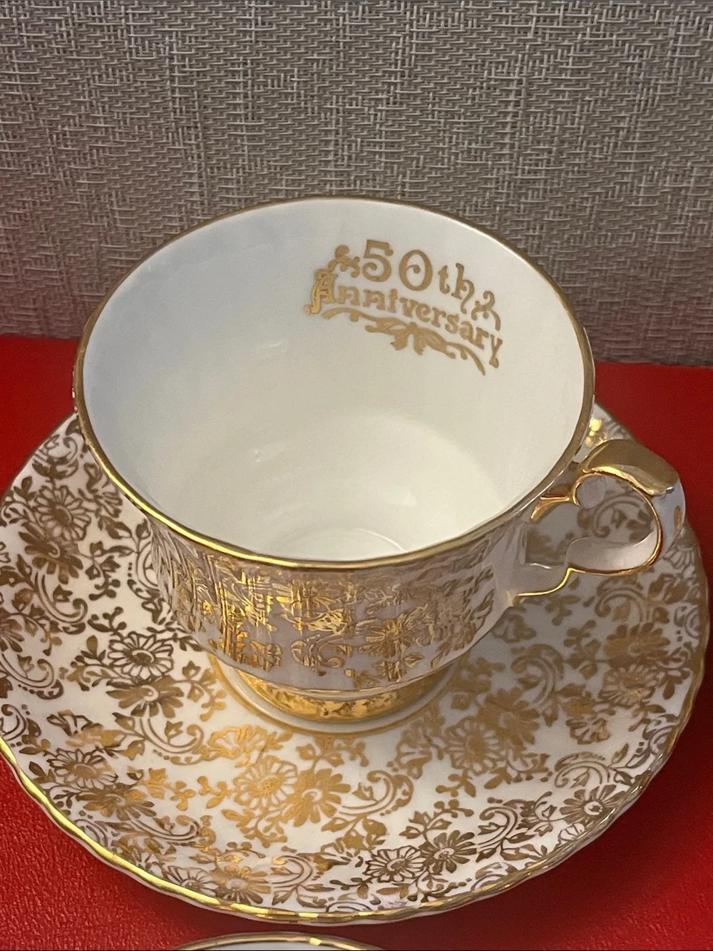Royal Windsor Bone China  Creamer, sugar bowl Tea Cup & Saucer -50th Anniversary